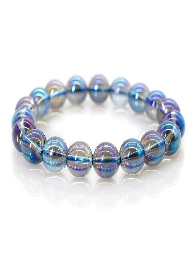 TAURISH Natural Angel Aura Quartz Bracelet 8mm Beads 7.5 Inches Stretchable Length Handmade Healing Crystal Jewelry for Women & Men - Image 2